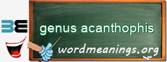 WordMeaning blackboard for genus acanthophis